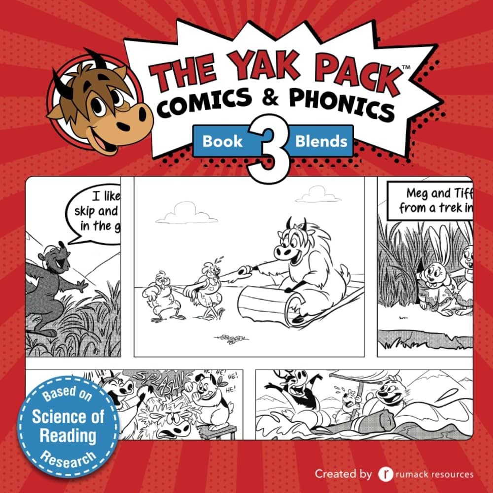The Yak Pack: Comics & Phonics: Book 3: Learn to read decodable blend words (The Yak Pack Comics ... | Amazon (US)