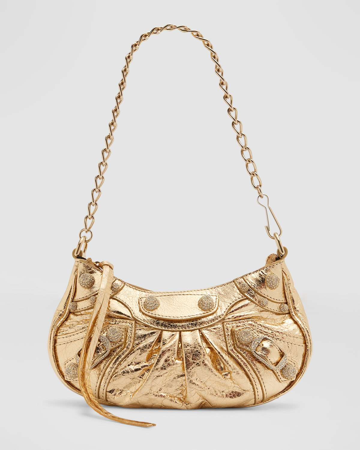 Le Cagole Mini Metallic Lambskin Shoulder Bag | Neiman Marcus
