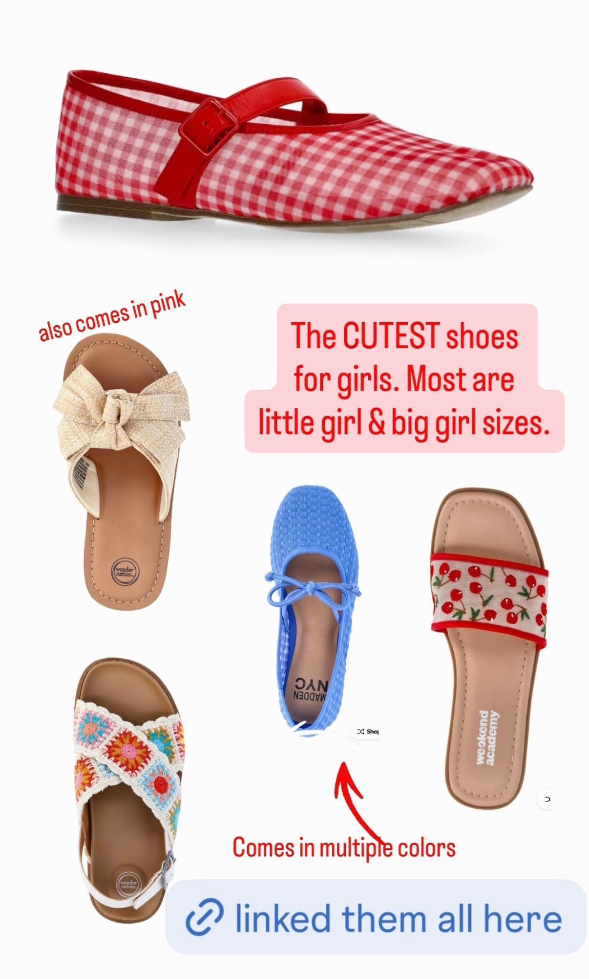Cutest spring and summer shoes for girls. 
Walmart new arrivals. 
Girls sandals
Summer shoes 

#LTKSeasonal #LTKKids #LTKSaleAlert