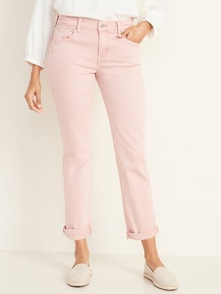 Mid-Rise Boyfriend Straight Jeans for Women | Old Navy (US)