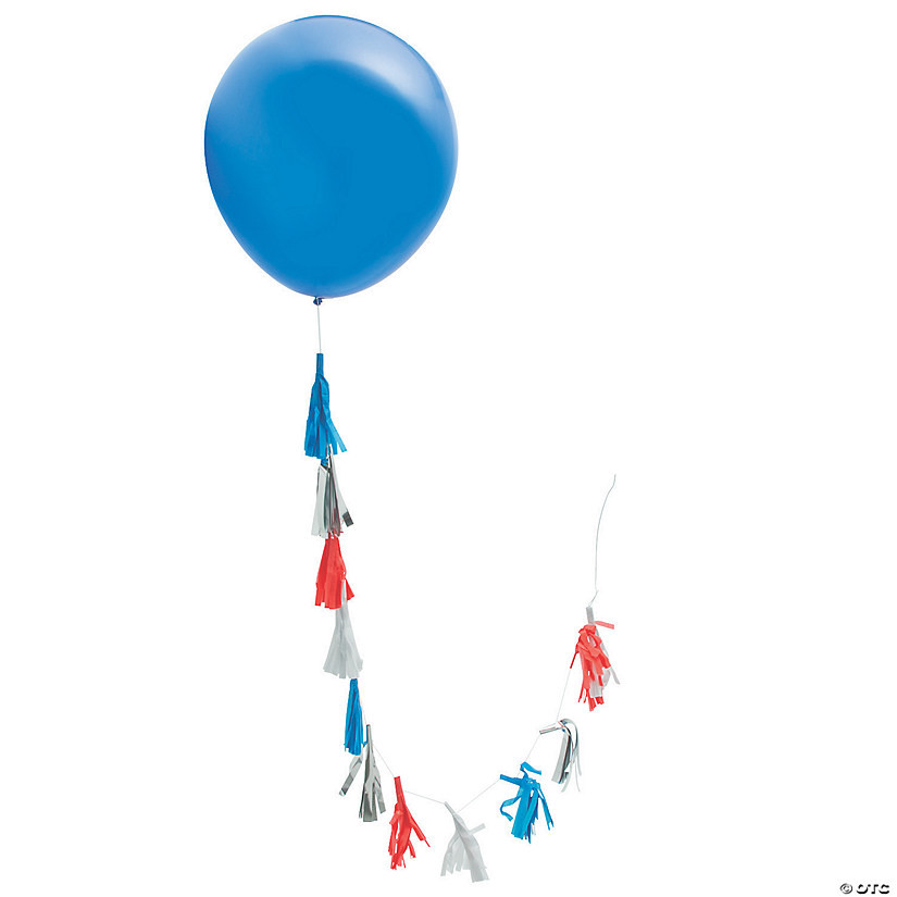 Patriotic 36" Latex Balloon with Tassel - 2 Pc. | Oriental Trading Company