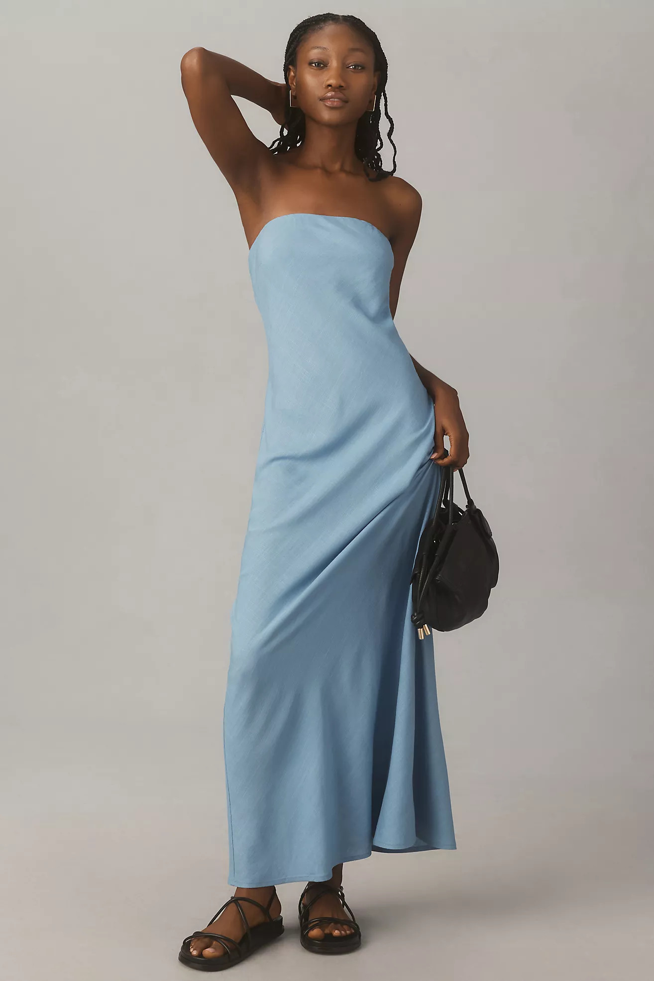The Fleur Strapless Maxi Slip Dress: Linen Edition | Anthropologie (US)