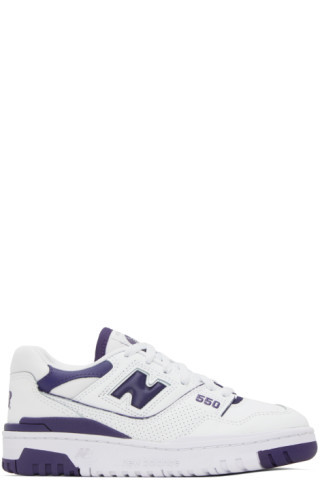 New Balance - White & Navy 550 Sneakers | SSENSE