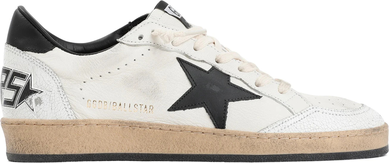 Men's Golden Goose Deluxe Ball Star Star White/black Trainer Sneaker | Size 45 | GMF00117F003771 | LOZURI