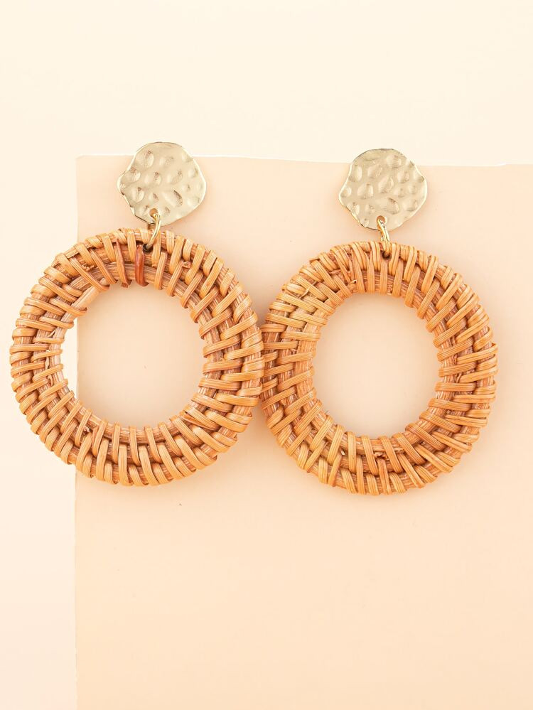 Braided Round Drop Earrings | SHEIN