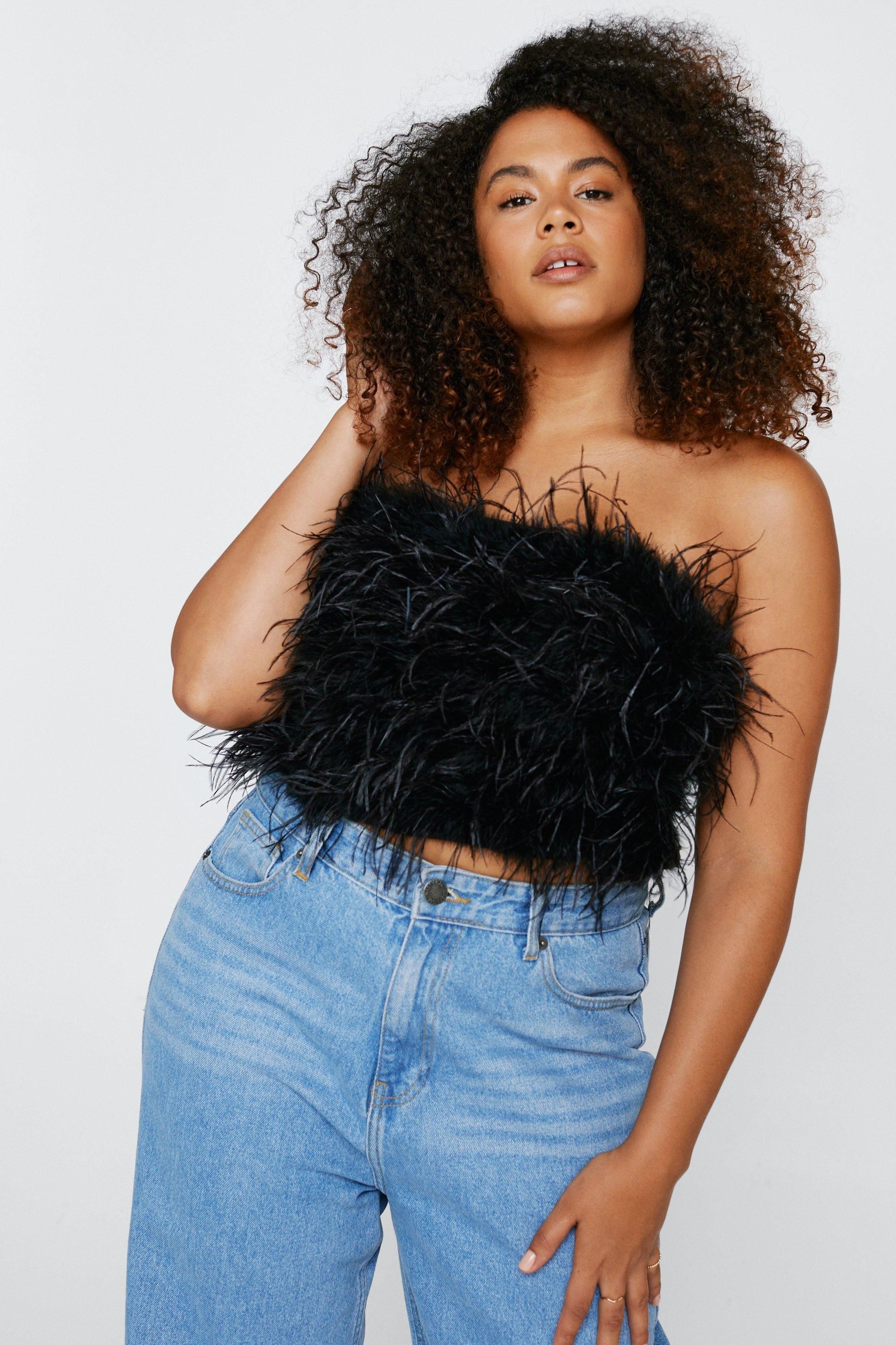 Plus Size Feather Bandeau Top | Nasty Gal (US)