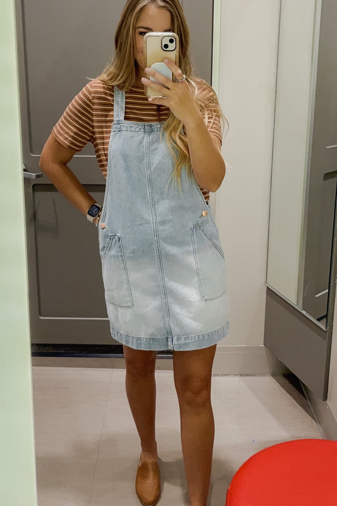 Target denim jumper on clearance. I’m wearing a small! 5’5” for reference. 

#LTKunder50 #LTKSeasonal #LTKsalealert