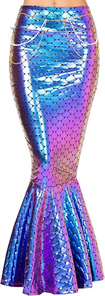 Spooktacular Creations Adult Metallic Hologram Shiny Mermaid Skirt Costume Role Play for Hallowee... | Amazon (US)