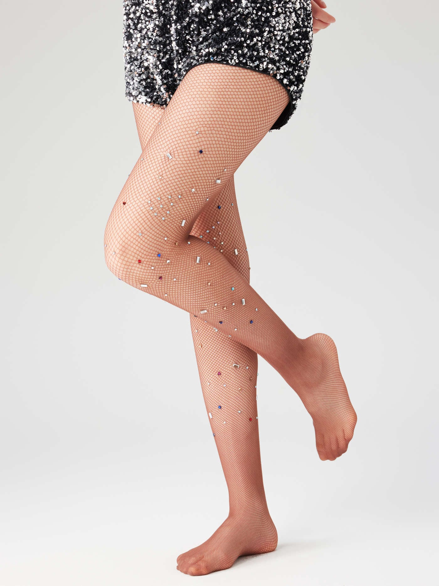 Fabric RHINESTONE FISHNET TIGHTS For Music Festival/Live House Party/Clubbing | Cider
