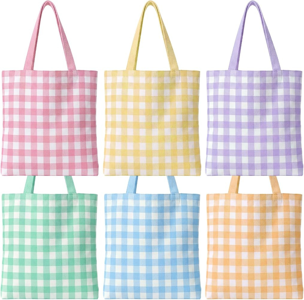 Paterr 6 Pack Tote Bags Canvas Handbag Reusable Grocery Bag Gifts for Women Birthday Events Party... | Amazon (US)