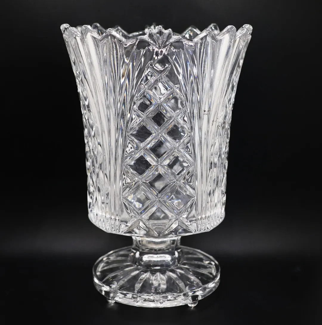 Cut Crystal Footed Hurricane Candle Holder, Made in Poland by Fifth Avenue Crystal - Etsy | Etsy (US)