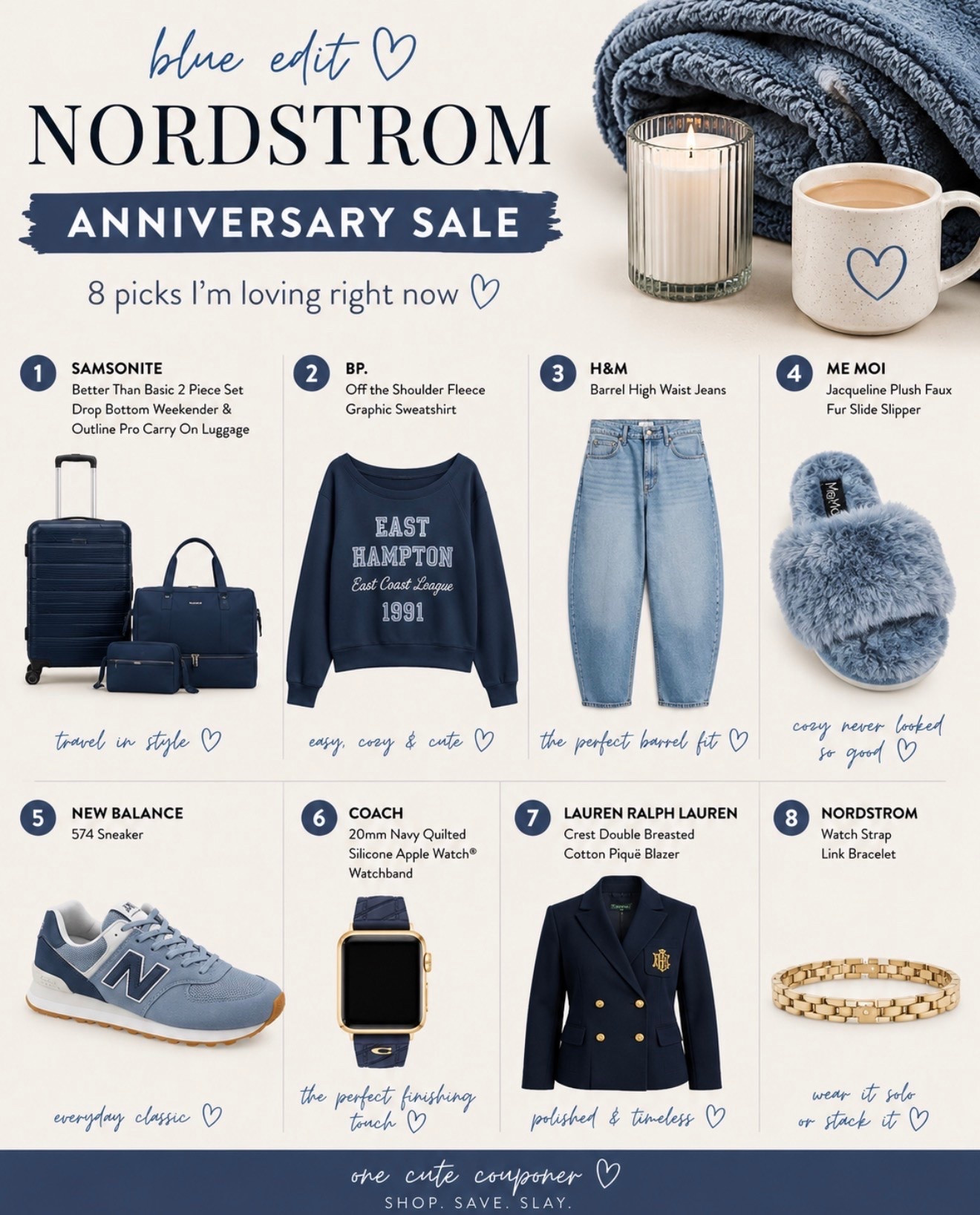 Blue is definitely having a moment. 💙✨ I’m loving how all of these pieces mix together. From the cozy sweatshirt and barrel jeans to the prettiest New Balance sneakers, fluffy slippers, travel set, and gold accessories. Everything coordinates without feeling too matchy, which makes getting dressed so easy.

If you’re shopping the Nordstrom Anniversary Sale, this blue edit is one of my favorites. Save this for inspiration before you shop! 🤍🛍️ #LTKStyle #NordstromAnniversarySale #LTKFinds #BlueAesthetic #CapsuleWardrobe #nsale

#LTKSaleAlert