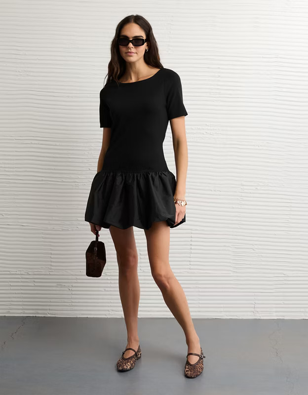 AE Drop Waist Bubble Mini Dress | American Eagle Outfitters (US & CA)
