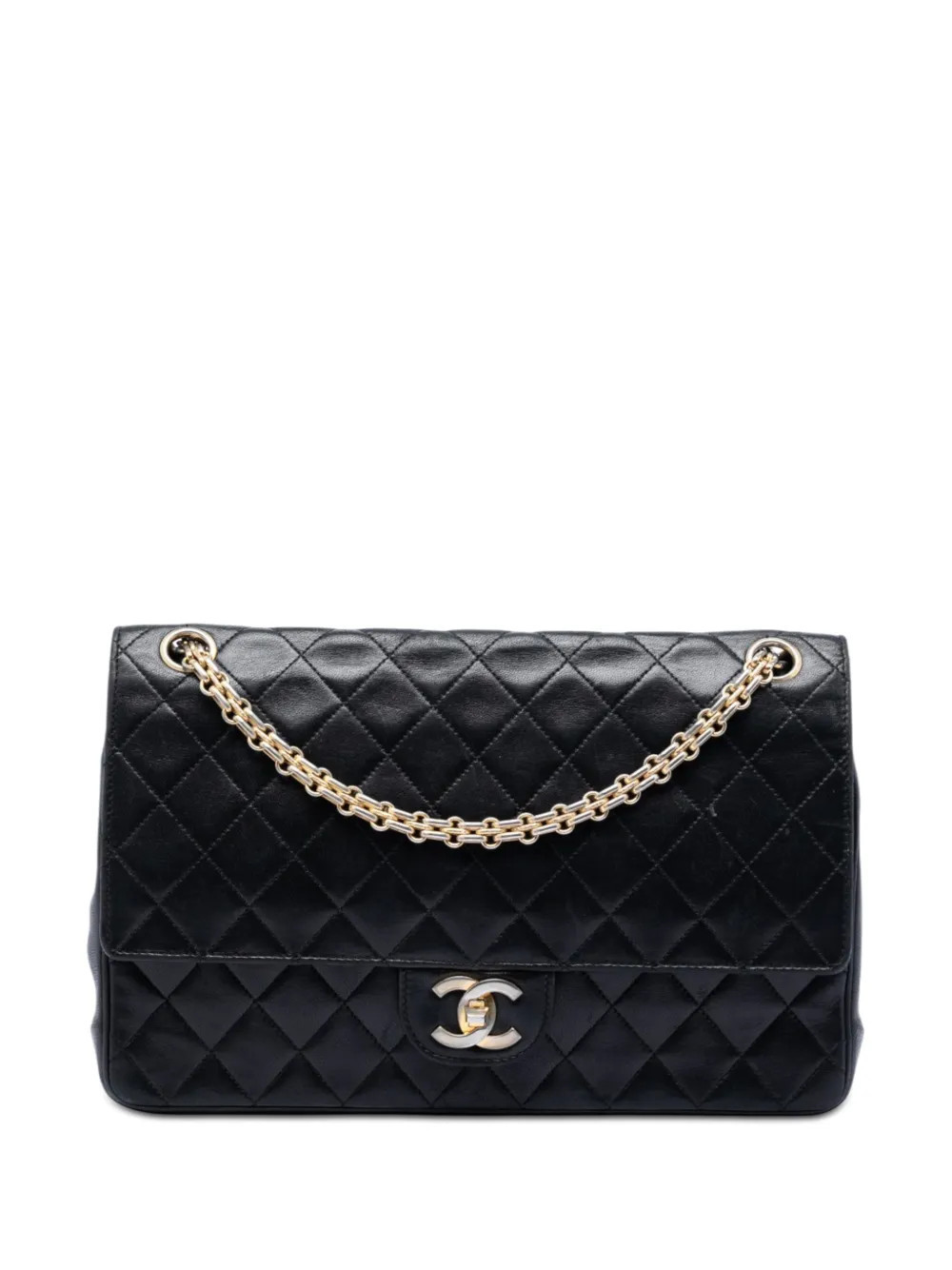 CHANEL Pre-Owned 1994-1996 Medium CC Quilted Lambskin Bijoux Chain Double Flap shoulder bag - Black | Farfetch Global