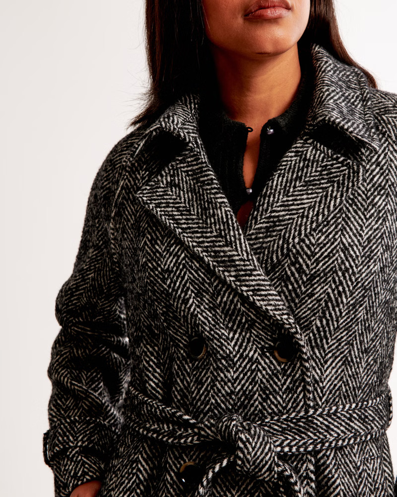 Wool-Blend Trench Coat | Abercrombie & Fitch (US)