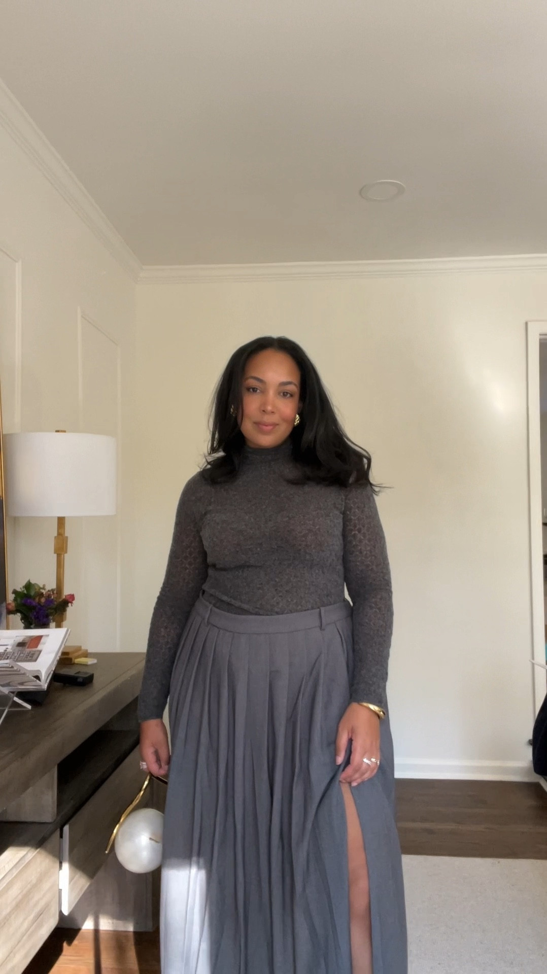 30 Outfits 30 Days: Day 28 - this skirt though! I love a pleated skirt and this long one with the slit is too good! 

#LTKSeasonal #LTKMidsize #LTKVideo