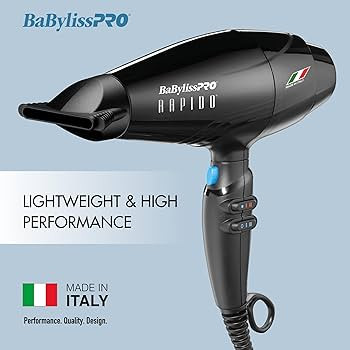 BaBylissPRO Hair Dryer, Nano Titanium Rapido 2000-Watt Blow Dryer, Hair Styling & Appliances, Bla... | Amazon (US)