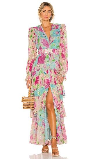 ROCOCO SAND Alora Maxi Dress in Pink,Blue. - size L (also in M, S, XS) | Revolve Clothing (Global)
