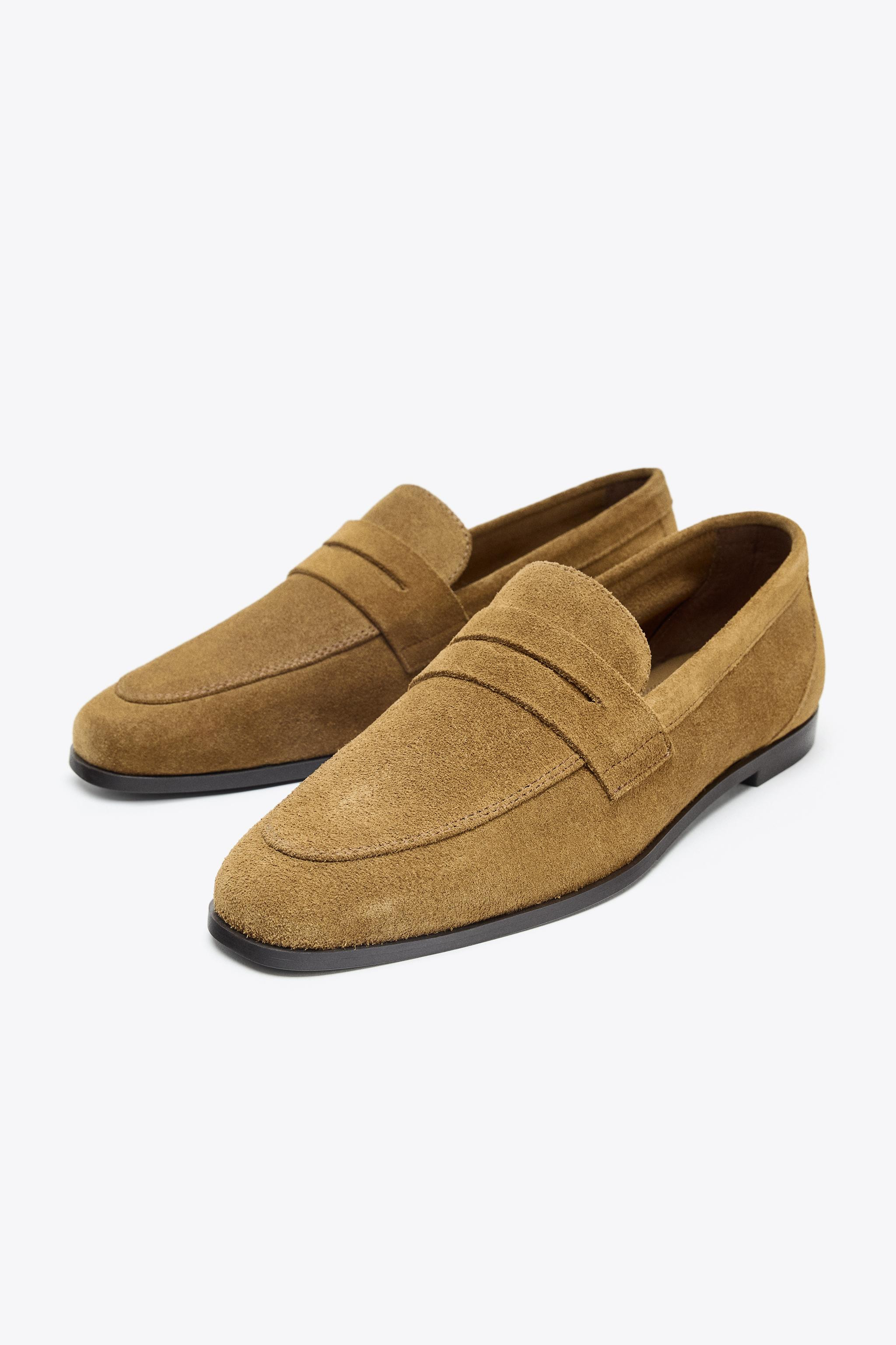 SPLIT SUEDE LOAFERS | Zara US