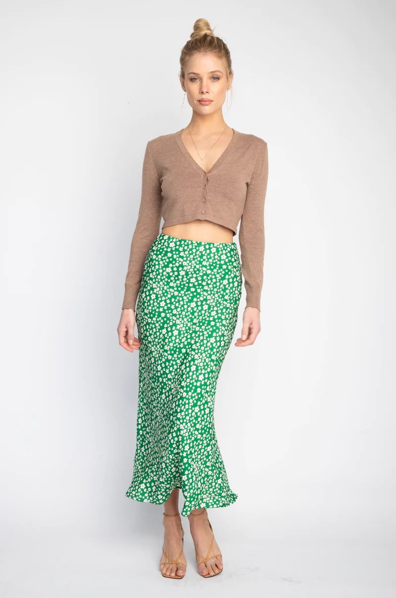 Isla Slip Skirt in Nolita Green Floral | RESA