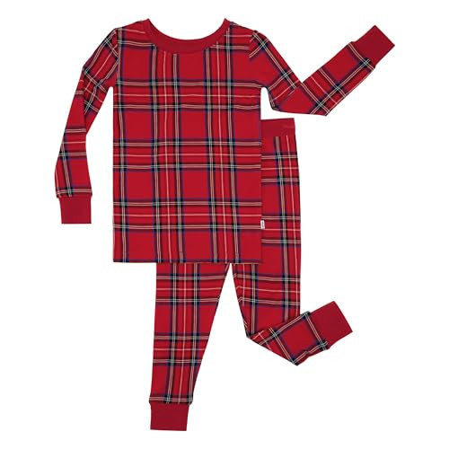 Little Sleepies Two-Piece Kids Christmas Pajamas Set for Boys & Girls, Viscose from Bamboo, Family Matching Christmas PJs, Holiday Plaid, 12-18 months | Amazon (US)