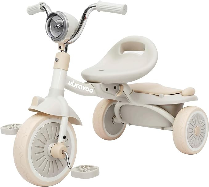 UBRAVOO Baby Tricycle, Foldable Toddler Trike with Pedals, Cool Lights, Durable Wheels and Comfor... | Amazon (US)