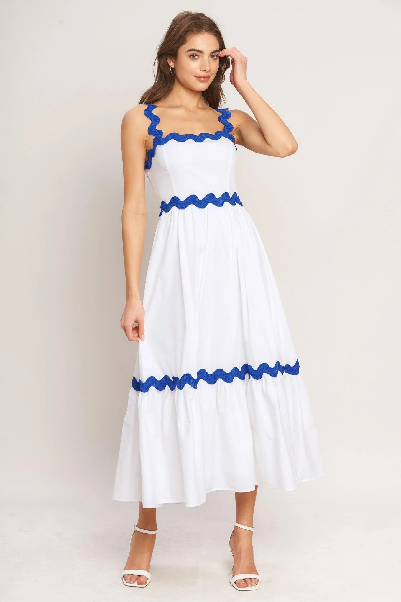 Santorini Waves Woven Midi Dress | Zulily