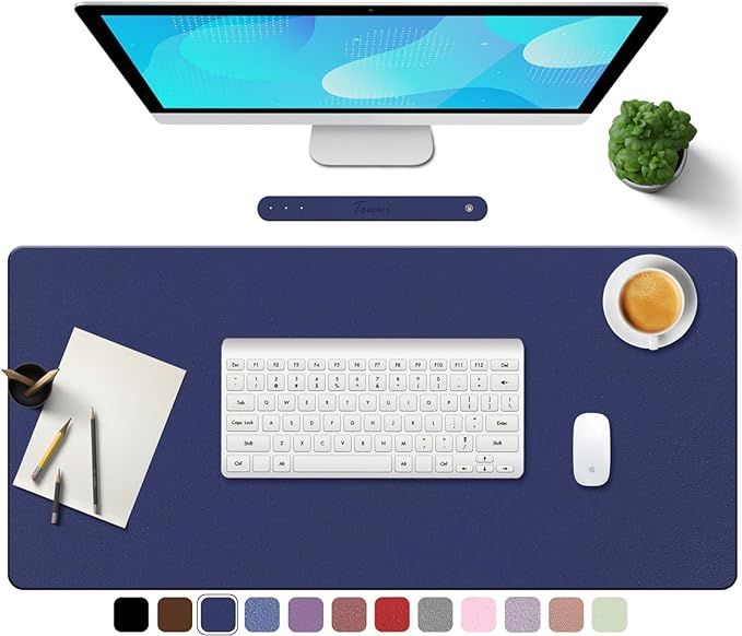 TOWWI PU Leather Desk Pad with Suede Base, Multi-Color Non-Slip Mouse Pad, 32” x 16” Waterpro... | Amazon (US)