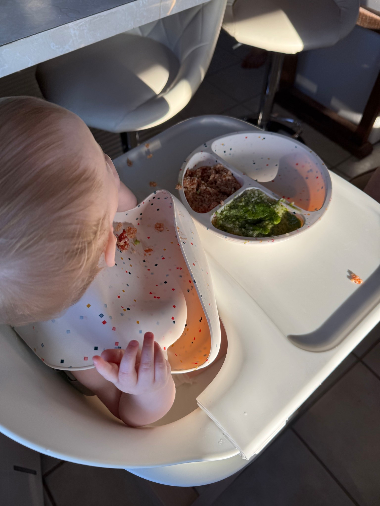 Essentials for cleaner solid starts! 🍼🍝 The Mockingbird Highchair is a GAME CHANGER!! So simple and easy to wipe down and keep clean. Converts into a toddler chair when baby is older. And the WeeSprout silicon feeding set is essential. We love the catch all bib, the silicone spoons, and the suction on the plates and bowls!

#LTKKids #LTKBaby #LTKBump