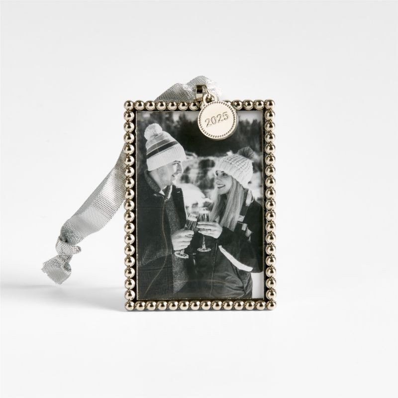 Silver Dot Frame 2025 Christmas Tree Ornament + Reviews | Crate & Barrel | Crate & Barrel
