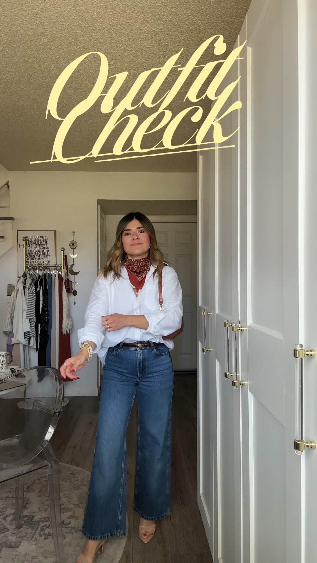 Outfit check! 
Top size xs. It’s oversized. Order your regular size. 
Jeans size 0
Trench coat size xs


#LTKPetite #LTKWorkwear #LTKootd