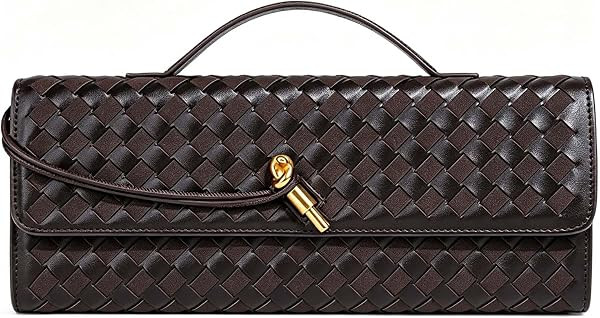 Woven Clutch Purse for Women Shoulder Handbag Leather Crossbody Evening Bag | Amazon (US)