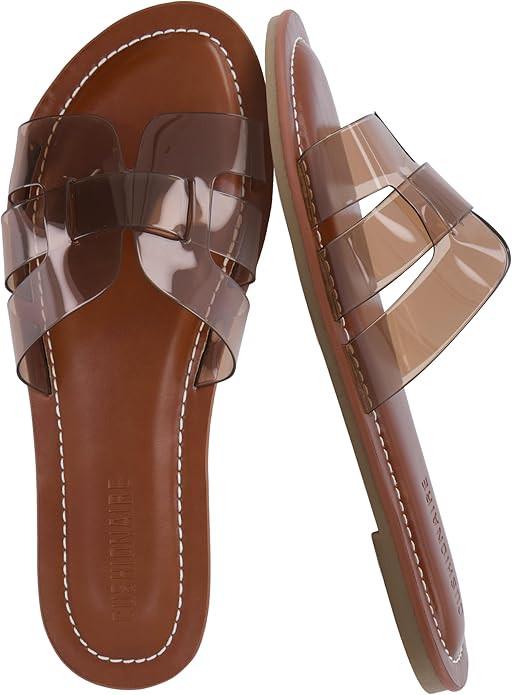 CUSHIONAIRE Caper Jelly Sandals for Women, Comfortable Womens Slides with Cushioned Footbed and W... | Amazon (US)