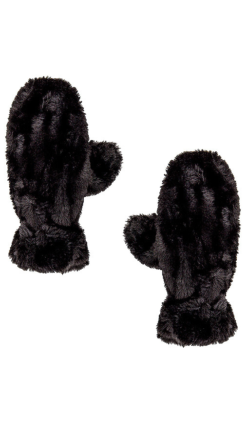 Apparis Coco Faux Fur Mittens in Noir. Size all. | Revolve Clothing (Global)