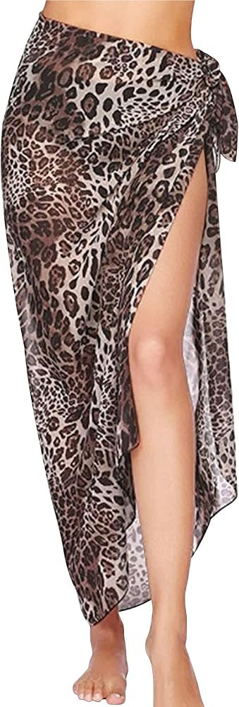 Kingfancy Women's Beach Swimsuit Cover Ups Bikini Wrap Chiffon Sarong Summer Shawl Pareo Skirt fo... | Amazon (US)