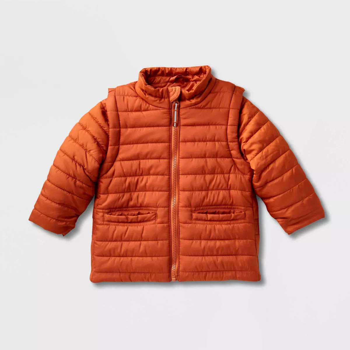 Toddler Adaptive Puffer Jacket - Cat & Jack™ Orange | Target