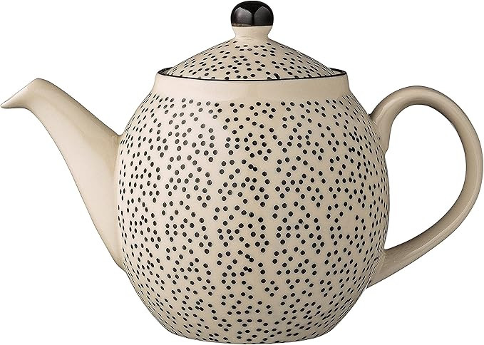 Bloomingville Cream Ceramic Julie Teapot with Black Polka Dots | Amazon (US)