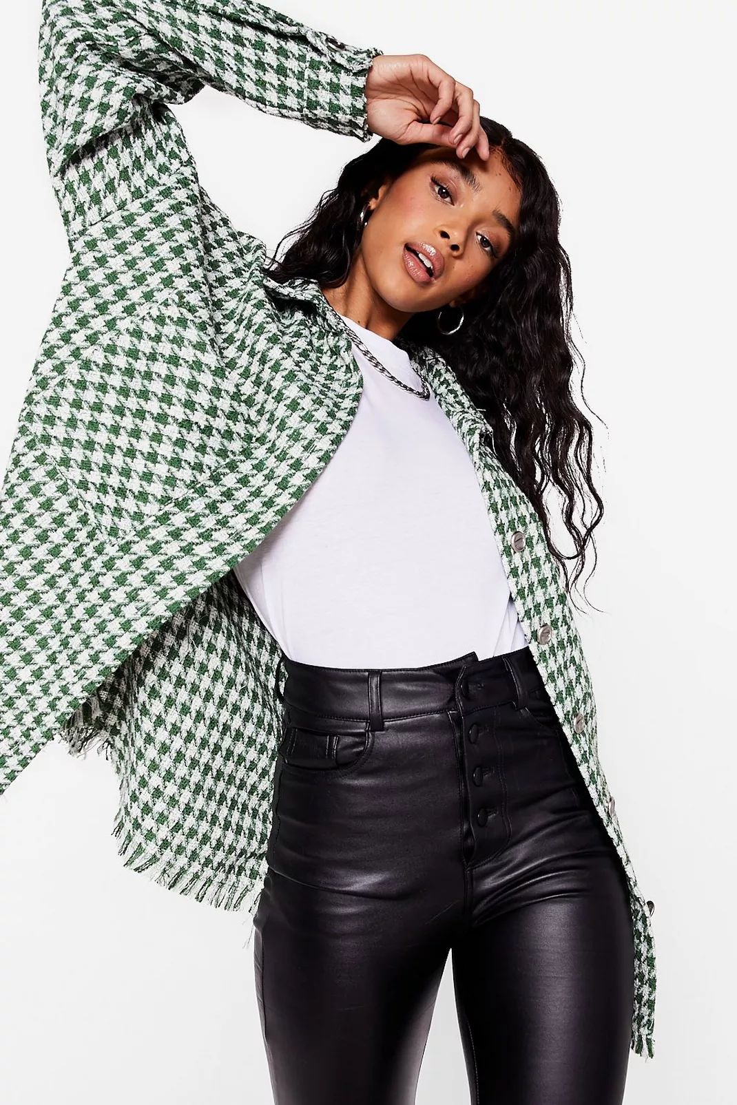Gingham What They Want Oversized Shirt Jacket | Nasty Gal (US)