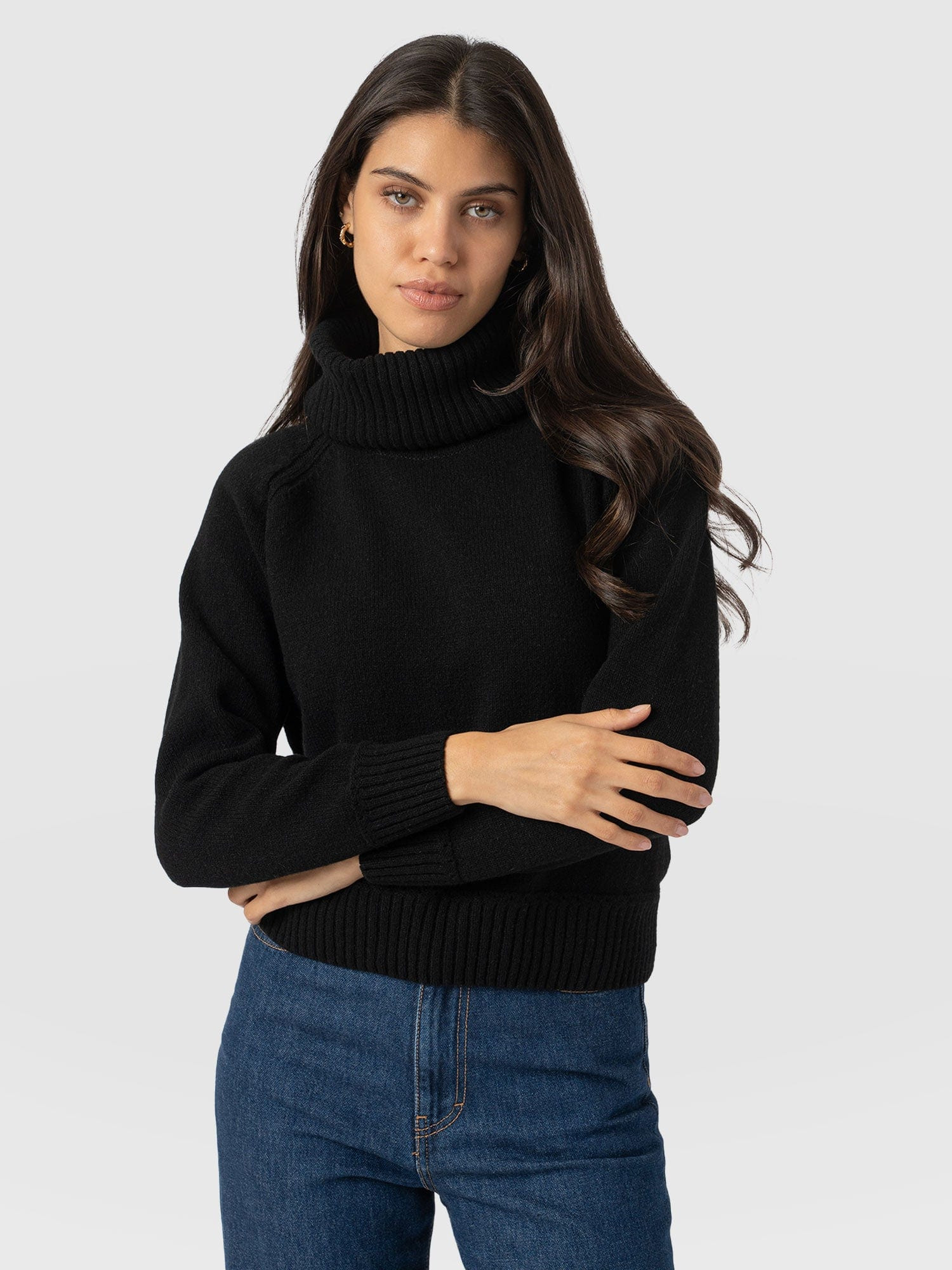 Oxford Cashmere Sweater - Black | Saint + Sofia