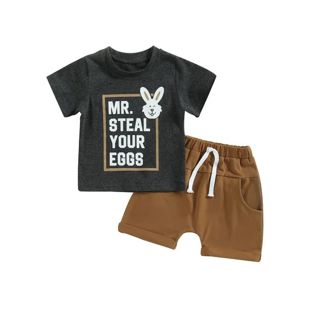 Genuiskids Toddler Baby Boy 2Pcs Easter Outfits 6M 12M 2T 3T 4T 5T Kids Boy Summer Clothes Sets S... | Walmart (US)