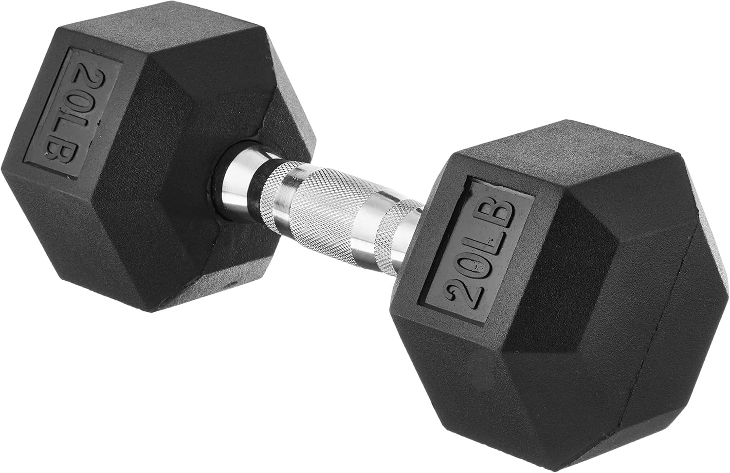 Amazon Basics Rubber Encased Exercise & Fitness Hex Dumbbell, Hand Weight For Strength Training | Amazon (US)