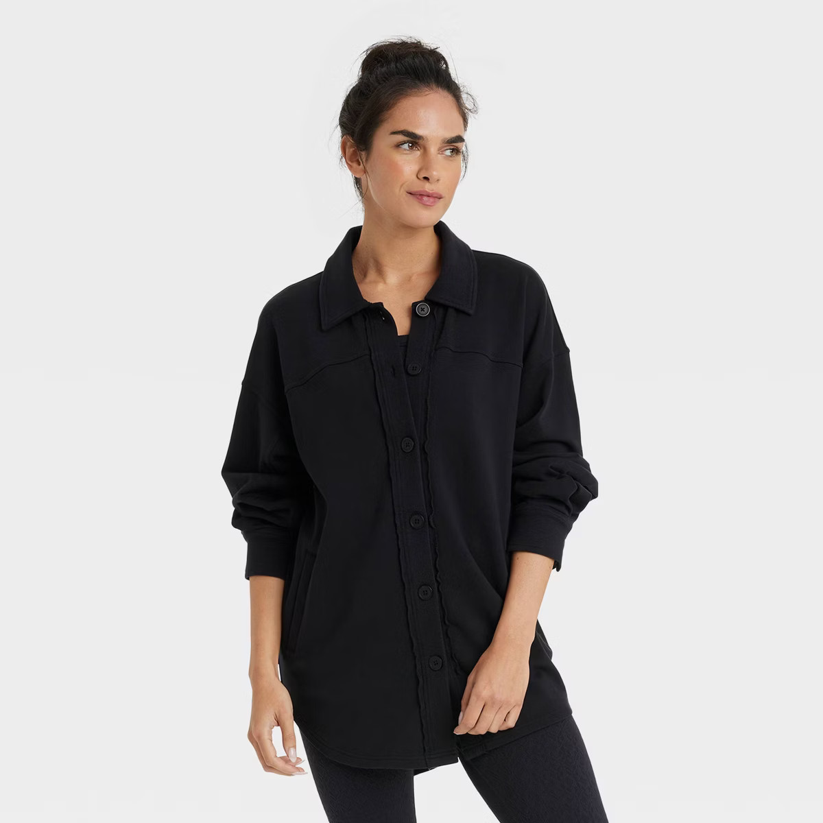 Women's French Terry Button Down Shacket - JoyLab™ | Target