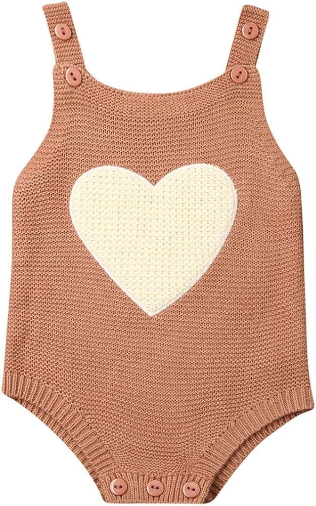 Gueuusu Newborn Baby Boy Girl Knit Pompom Romper Sleeveless Sweater Bodysuit Jumpsuit One Piece O... | Amazon (US)