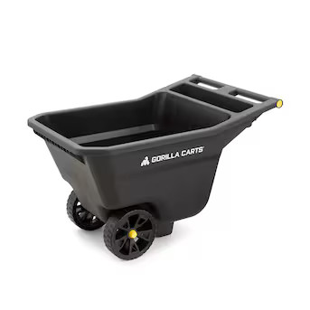 Gorilla Carts 5 Cu Ft Poly Yard Cart - Black, Maintenance-Free, Easy Maneuverability | Lowe's