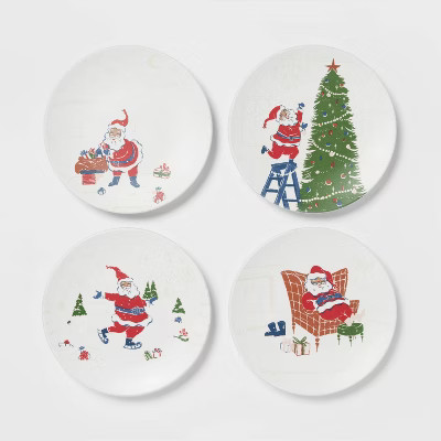 6.8" 4pk Melamine Santa Appetizer Plates - Threshold™ | Target