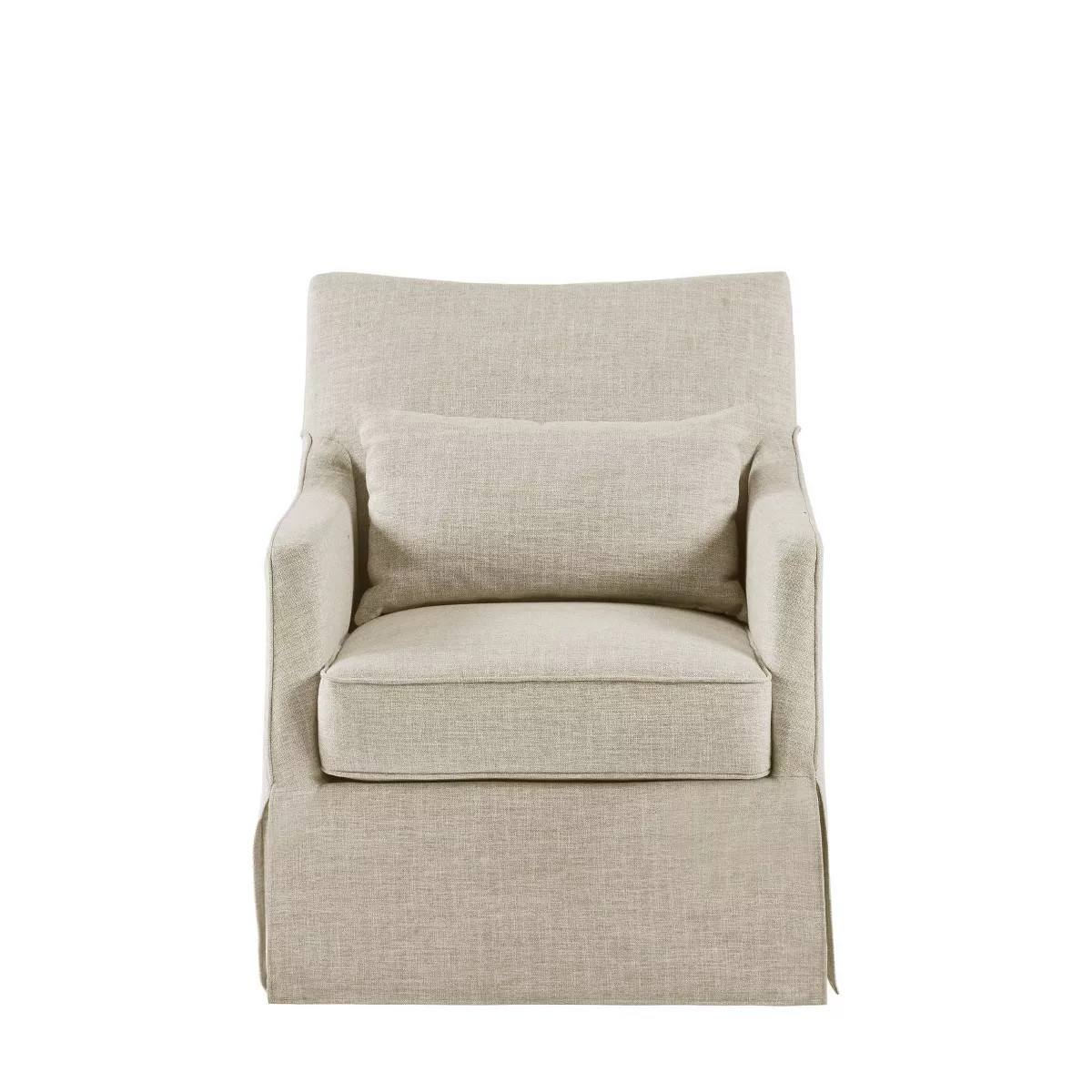 Martha Stewart London Skirted Swivel Chair Textured Beige: Farmhouse Style, Polyester Upholstery,... | Target