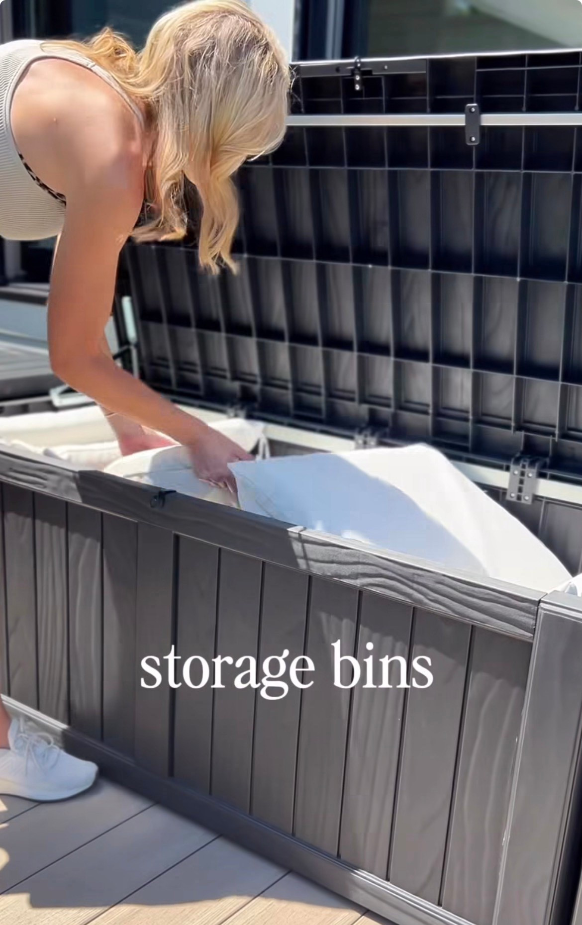 Organize your outdoor space with these sleek storage bins. Perfect for keeping everything tidy! #outdoorstorage #patiolife

#LTKSaleAlert #LTKHome #LTKSeasonal