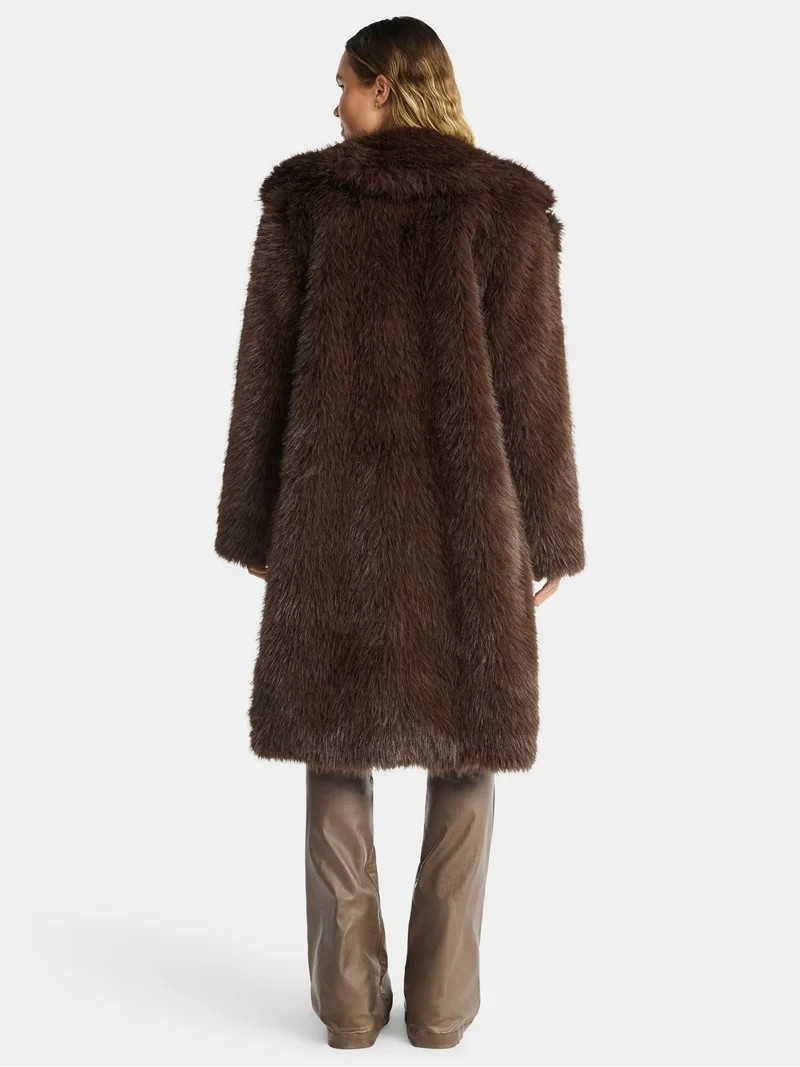 Madden NYC Women's Oversized Faux Fur Coat, Sizes XS-XXXL | Walmart (US)