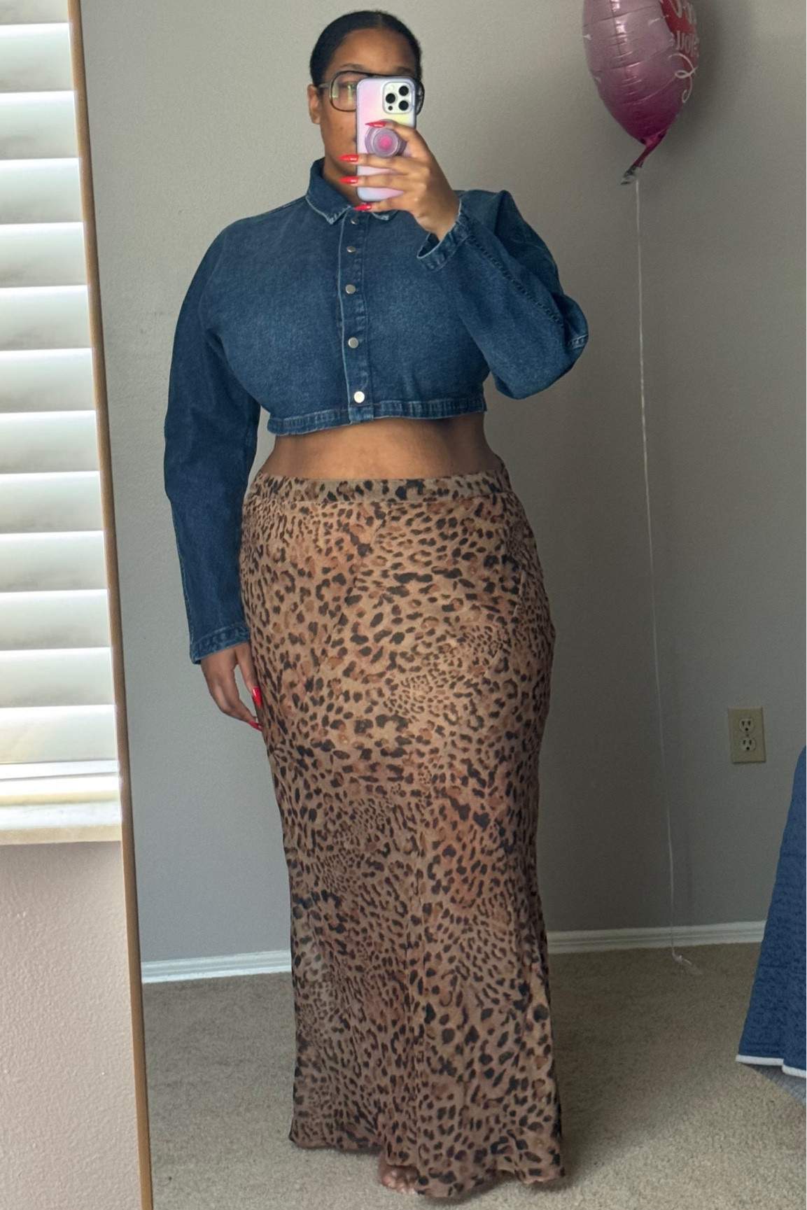 Denim and leopard print is the perfect combo. Wearing a 14 top and a 18 bottom.

#LTKPlusSize #LTKMidsize #LTKSaleAlert