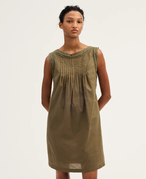 Crochet-Trim Boatneck Mini Dress | Madewell